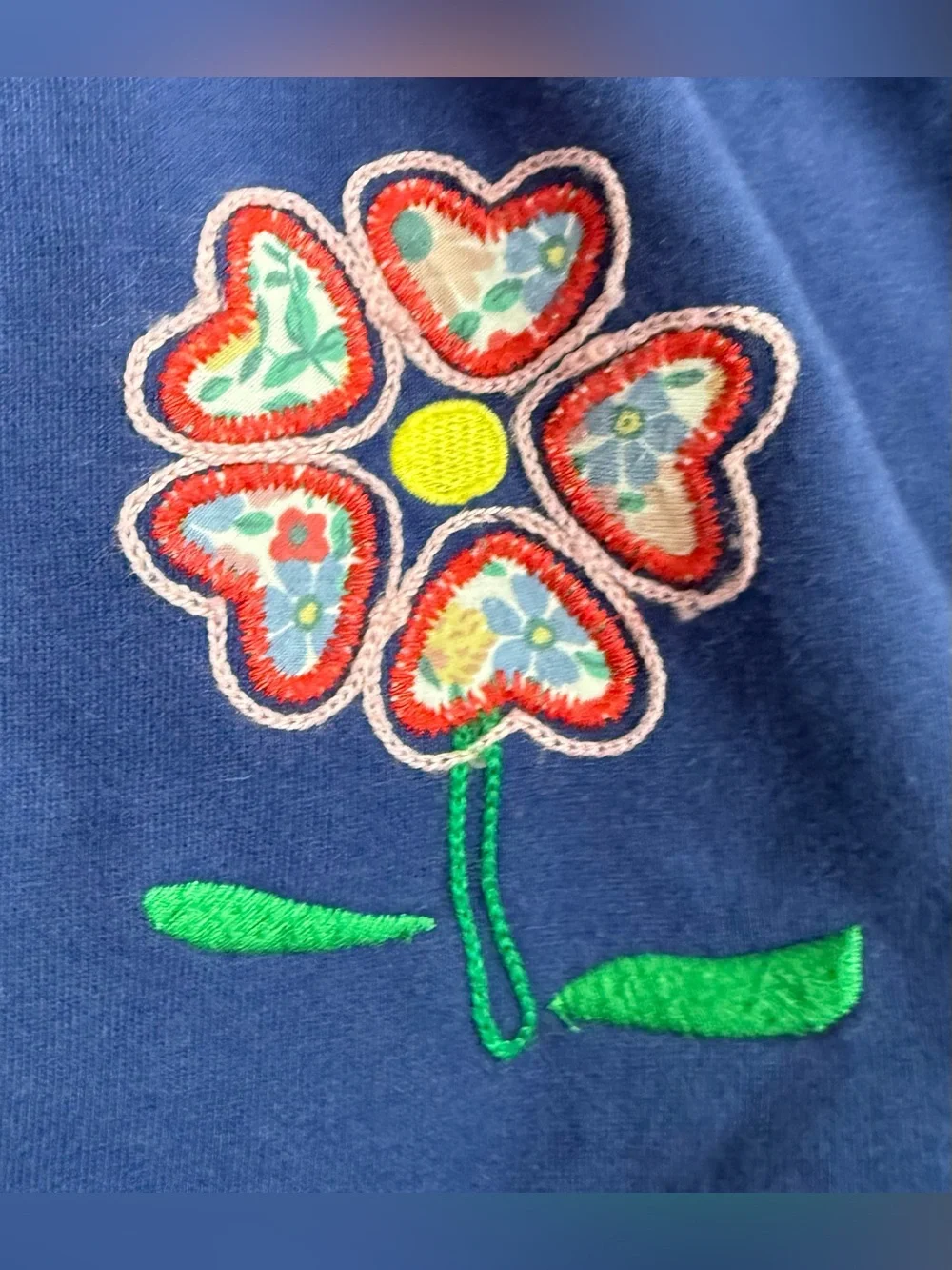 Mini Boden Navy Embroidered Patch Dress - Youth Size 11/12